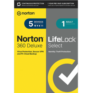 Norton 360 Deluxe with LifeLock Select - 1-Year / 5-Device